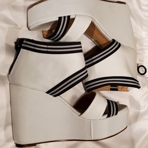 White wedge sandals